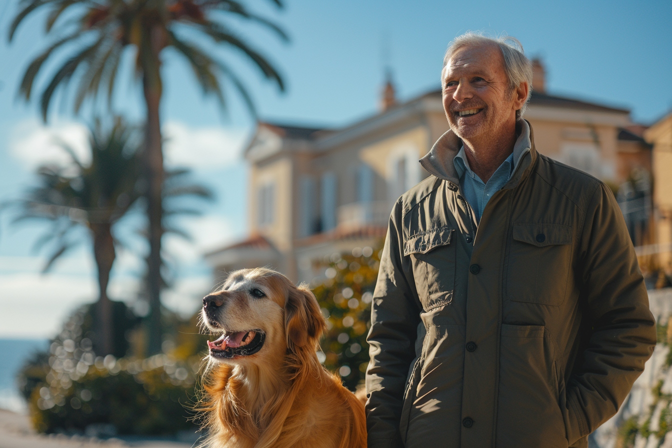 Chien senior se reposant paisiblement dans sa nouvelle maison à Hyères après un déménagement réussi